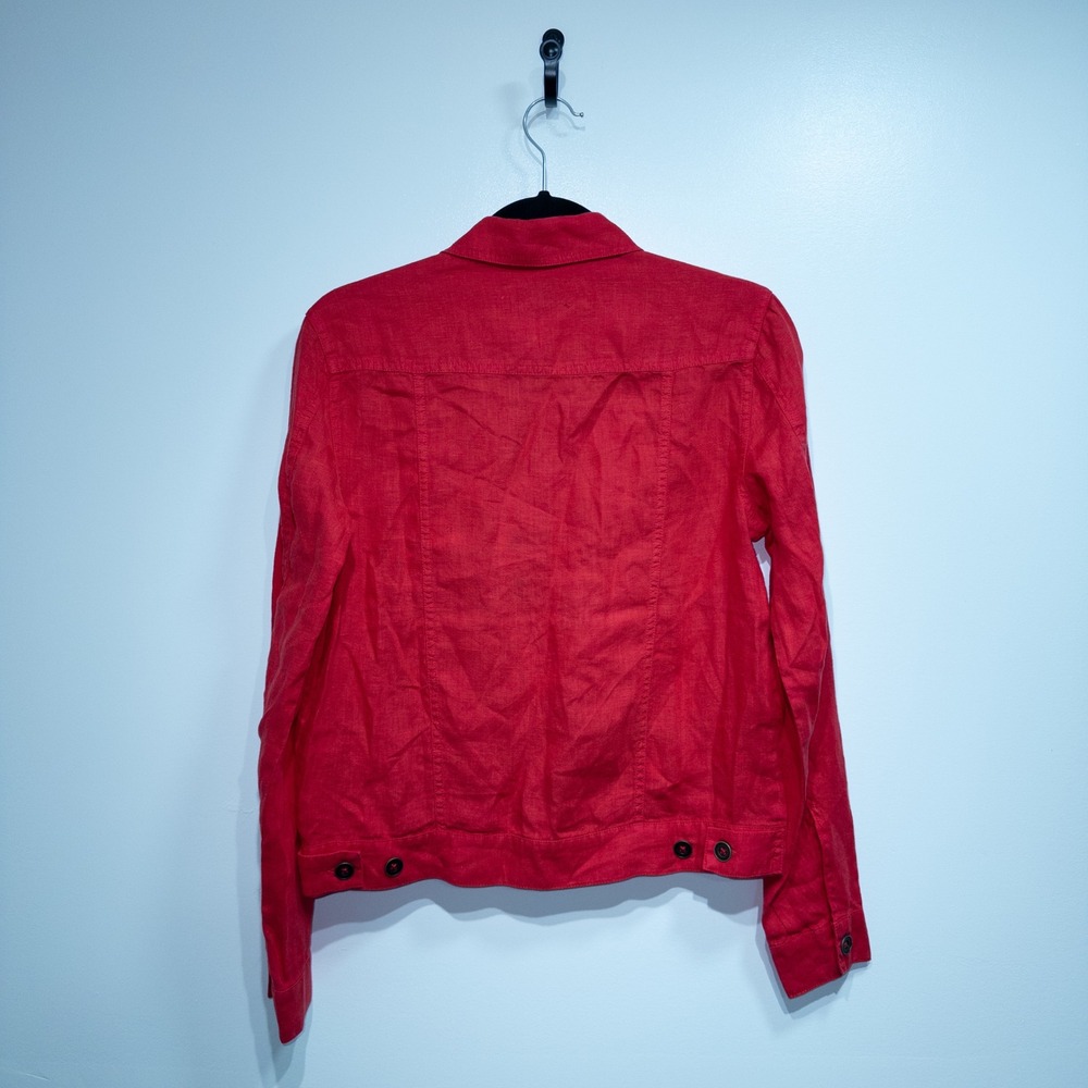 Michael Stars Red Linen Button Down Jean Jacket Small NWT - Picture 9 of 10